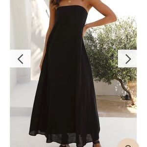 Billy J Black Strapless Maxi Dress (Connie)